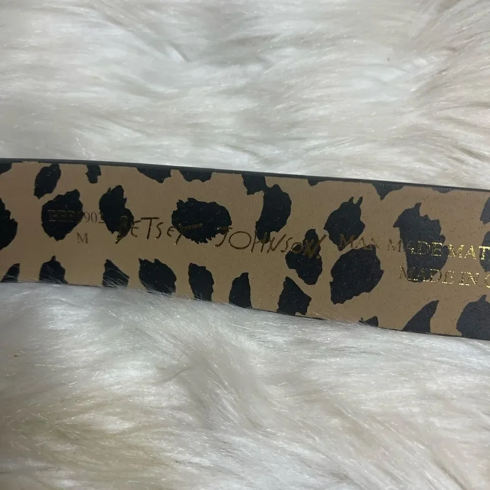 Betsey Johnson synthetic Black medium Belt with silver to buckle gently used.